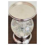 Group of 3 Christmas Themed Pillows and a Snow Globe Candle Holder