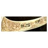 Vintage Sterling Silver Abalone and Marcasite Art Deco Style Ring