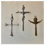 Three Vintage Cross Pendants