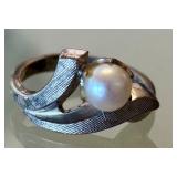 Sterling Silver and Pearl Ring
