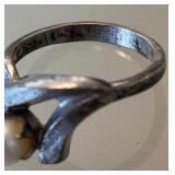 Sterling Silver and Pearl Ring
