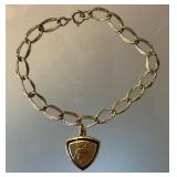 Vintage 10k Gold Filled Western Electric Pendant Charm Bracelet