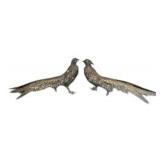 Two Beautiful Vintage Metal Pheasant Figurines