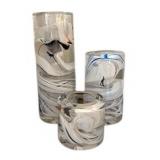 Kosta Boda Three Piece Anna Ehrner Colonne Candlesticks