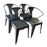 Four Tabouret Metal Chairs