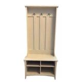 Bush Furniture Salinas Hall Tree with Storage Bench in White