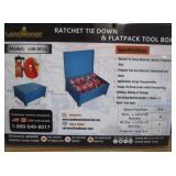 Steel Flatpack Tool Box with (8) 1.5" & (16) 2" Ratchet Straps