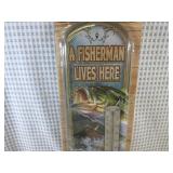 (H-1) Metal Thermometer "A Fisherma...