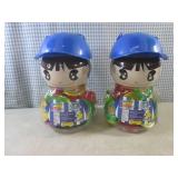 (B-3) 2 Soccer Player Piggy Bank Co...