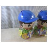 (B-3) 2 Soccer Player Piggy Bank Co...