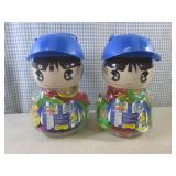 (B-3) 2 Soccer Player Piggy Bank Co...