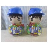 (B-3) 2 Soccer Player Piggy Bank Co...