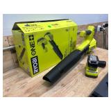 RYOBI PCLLB01K ONE+ 18V 100 MPH 350 CFM Cordless Battery Variable Speed Jet Fan Leaf Blower with 4.0 Ah Battery and Charger - B129