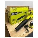 RYOBI PCLLB01K ONE+ 18V 100 MPH 350 CFM Cordless Battery Variable Speed Jet Fan Leaf Blower with 4.0 Ah Battery and Charger - B129