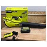RYOBI RY40LB01K 40V 120 MPH 550 CFM Cordless Battery Blower With 4.0 Ah Battery and Charger - C159