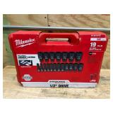 MILWAUKEE 49-66-7012 SHOCKWAVE 1/2 in. Drive SAE 6 Point Impact Socket Set (19-Piece) - A159.99