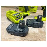 RYOBI PCL1200K2 ONE+ 18V Cordless 2-Tool Combo Kit with Drill/Driver, Impact Driver, (2) 1.5 Ah Batteries, and Charger - B139