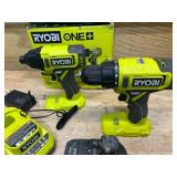 RYOBI PCL1200K2 ONE+ 18V Cordless 2-Tool Combo Kit with Drill/Driver, Impact Driver, (2) 1.5 Ah Batteries, and Charger - B139