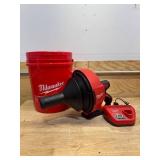 MILWAUKEE 2571-21 M12 12-V Lithium-Ion Cordless Drain Snake Auger W/ (1) 1.5Ah Battery, 5/16 in. x 25 ft. Cable, Charger, & 5 Gal. Bucket - B269