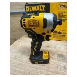 DEWALT DCF809D1 ATOMIC 20V Max Lithium-Ion Brushless Cordless Compact 1/4 in. Impact Driver Kit with 2.0Ah Battery, Charger and Bag - B159