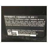 RYOBI RY408150VNM 40V HP Brushless Whisper Series 22" 2-Stage Cordless Electric Self-Propelled Snow Blower - (2) 8 Ah Batteries & Charger - C1299