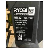 RYOBI RTS12 15 Amp 10 in. Compact Portable Corded Jobsite Table Saw with Folding Stand - C229