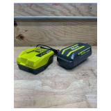 RYOBI RY404014K 40V HP Brushless Whisper Series 160 MPH 650 CFM Cordless Battery Leaf Blower with 4.0 Ah Battery and Charger - C259