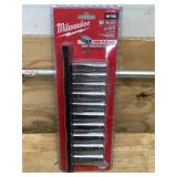 Milwaukee 48-22-9505 3/8 in. Drive Metric Deep Well 6-Point Socket Set (10-Piece) - B45