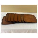 Mid-Century Wooden Trays Set of 7