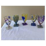 Hand-Painted Glass Goblet Set