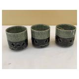 Ceramic Pottery Set with Fish Vase
