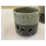 Ceramic Pottery Set with Fish Vase