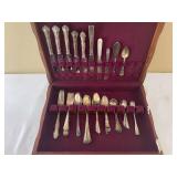Antique Silver-Plated Flatware Set and 6 Sterling Silver Teaspoons and Relish Forks