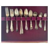 Antique Silver-Plated Flatware Set and 6 Sterling Silver Teaspoons and Relish Forks