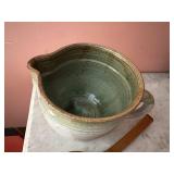 Artisan Ceramic Bowl & Wooden Spoon