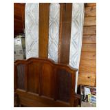 Vintage Wooden Headboard with Cane Insert