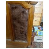 Vintage Wooden Headboard with Cane Insert