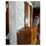 Vintage Wooden Headboard with Cane Insert