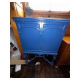 Antique Blue Wooden Cabinet - Contents not included
