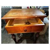 Vintage Wooden Side Table with Drawer