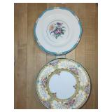 Antique Ceramic & Pewter Plate Set