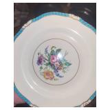 Antique Ceramic & Pewter Plate Set