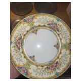 Antique Ceramic & Pewter Plate Set