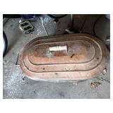 Antique Metal Lidded Storage Bin