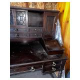 Vintage Wooden Desk with Storage
