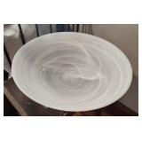 Elegant Swirl White Glass Bowl