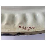 Ceramic Fish Platter & Wood Tray Set
