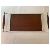 Ceramic Fish Platter & Wood Tray Set