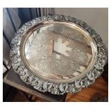 Silver Plated Ornate Serving Tray