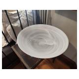 Elegant Swirl White Glass Bowl